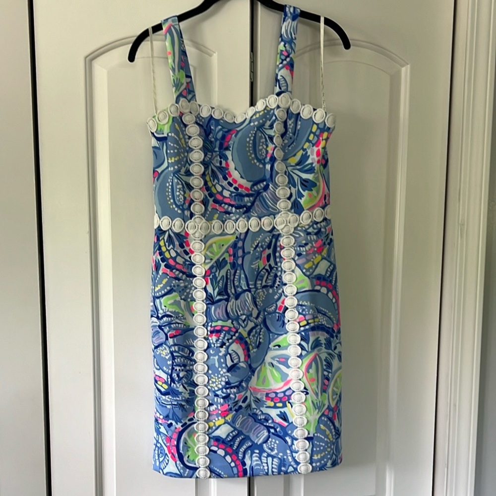 Lilly Pulitzer Janelle Shift Dress Blue Peri Pinch Pinch size 6
